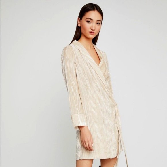 BCBGMAXAZRIA Velvet Robe Dress Aldmont Pink Color Size XS $300 - Picture 4 of 7